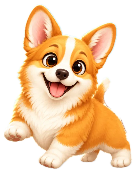 A happy corgi